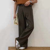 Straight Wide-Leg Pants